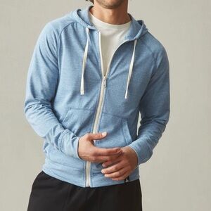 NWOT American Giant Men's Lightweight Full Zip Hoodie Blue Size S Casual Fall